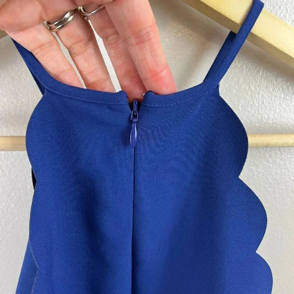 Likely Everly Scallop Dress Size 8 Blue Halter Neck Jewel Tone Special Occasion - Picture 7 of 11